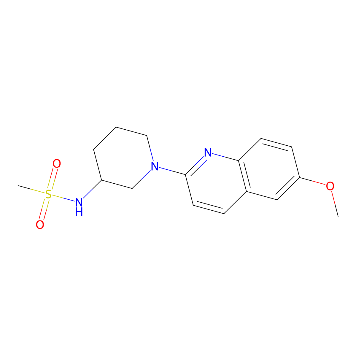 N-[1-(6-methoxyquinolin-2-yl)piperidin-3-yl]methanesulfonamide molecular structure, CAS 2465061-10-1