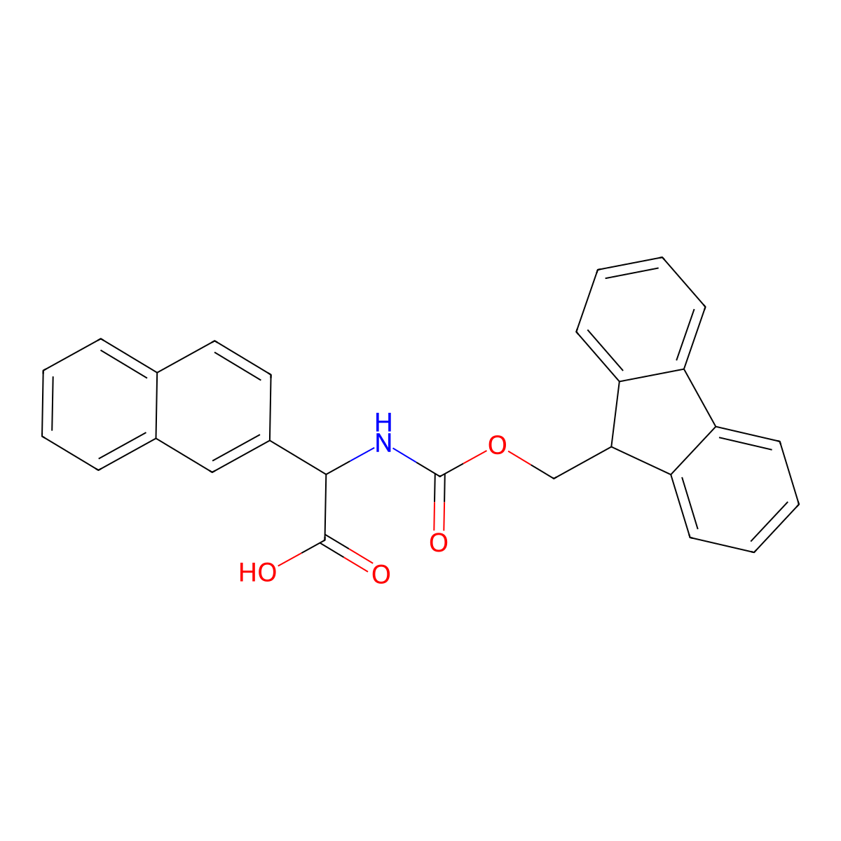 (S)-[(9H-Fluoren-9-ylmethoxycarbonylamino)]-naphthalen-2-YL-acetic acid molecular structure, CAS 246509-57-9