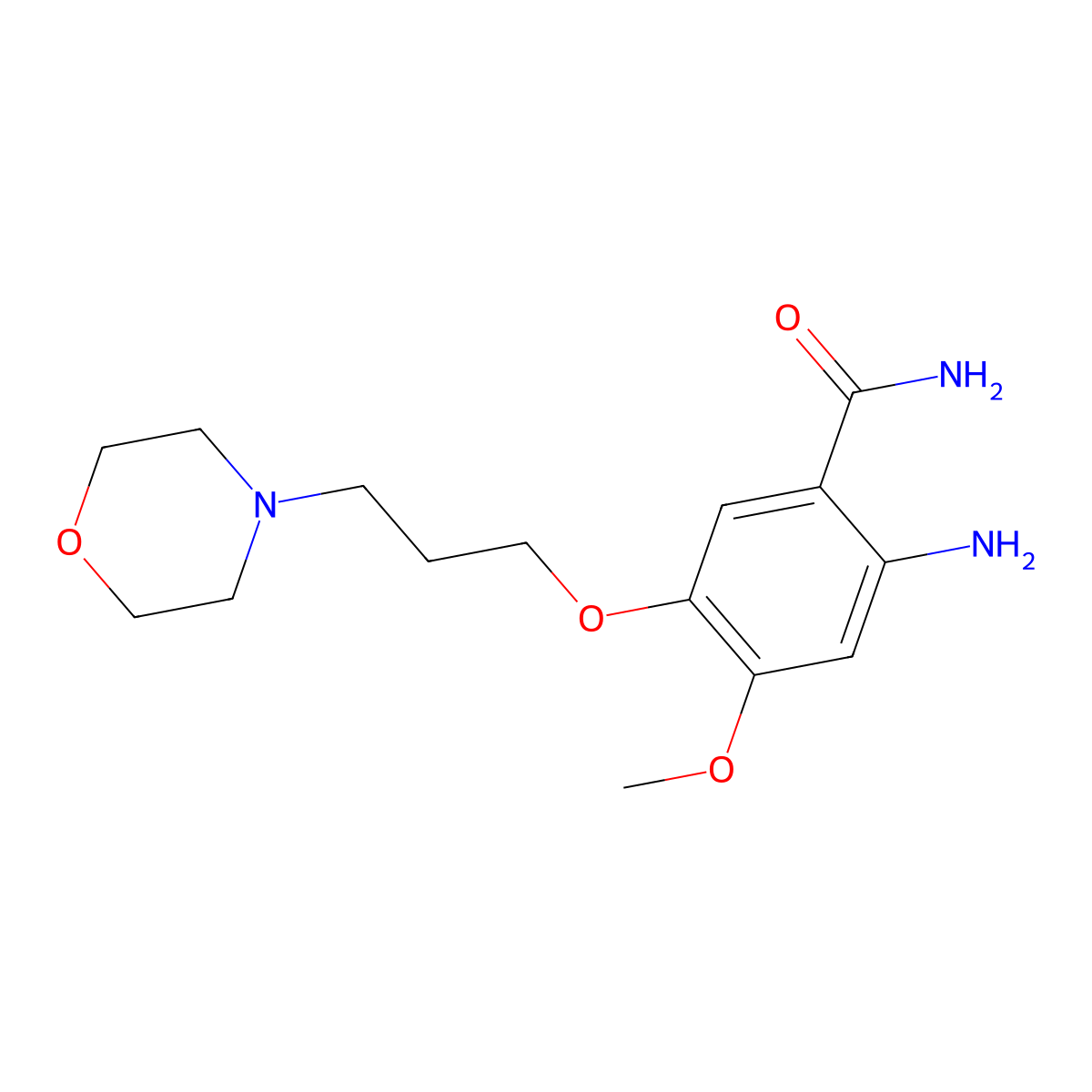 2-Amino-4-methoxy-5-(3-morpholinopropoxy)benzamide molecular structure, CAS 246512-44-7