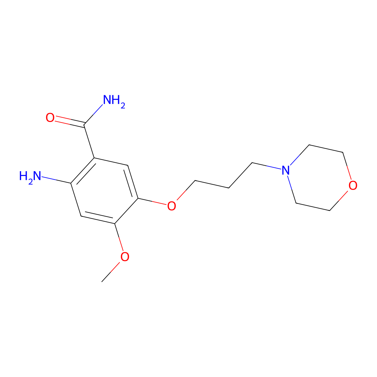 2-Amino-4-methoxy-5-(3-morpholinopropoxy)benzamide molecular structure, CAS 246512-44-7