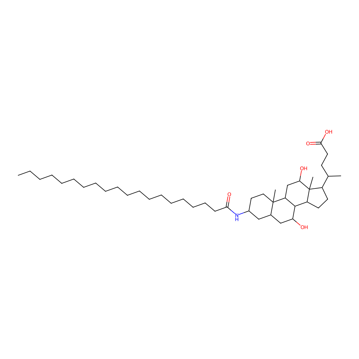 (3beta,5beta,7alpha,12alpha)-7,12-Dihydroxy-3-((1-oxoeicosyl)amino)cholan-24-oic acid molecular structure, CAS 246529-22-6