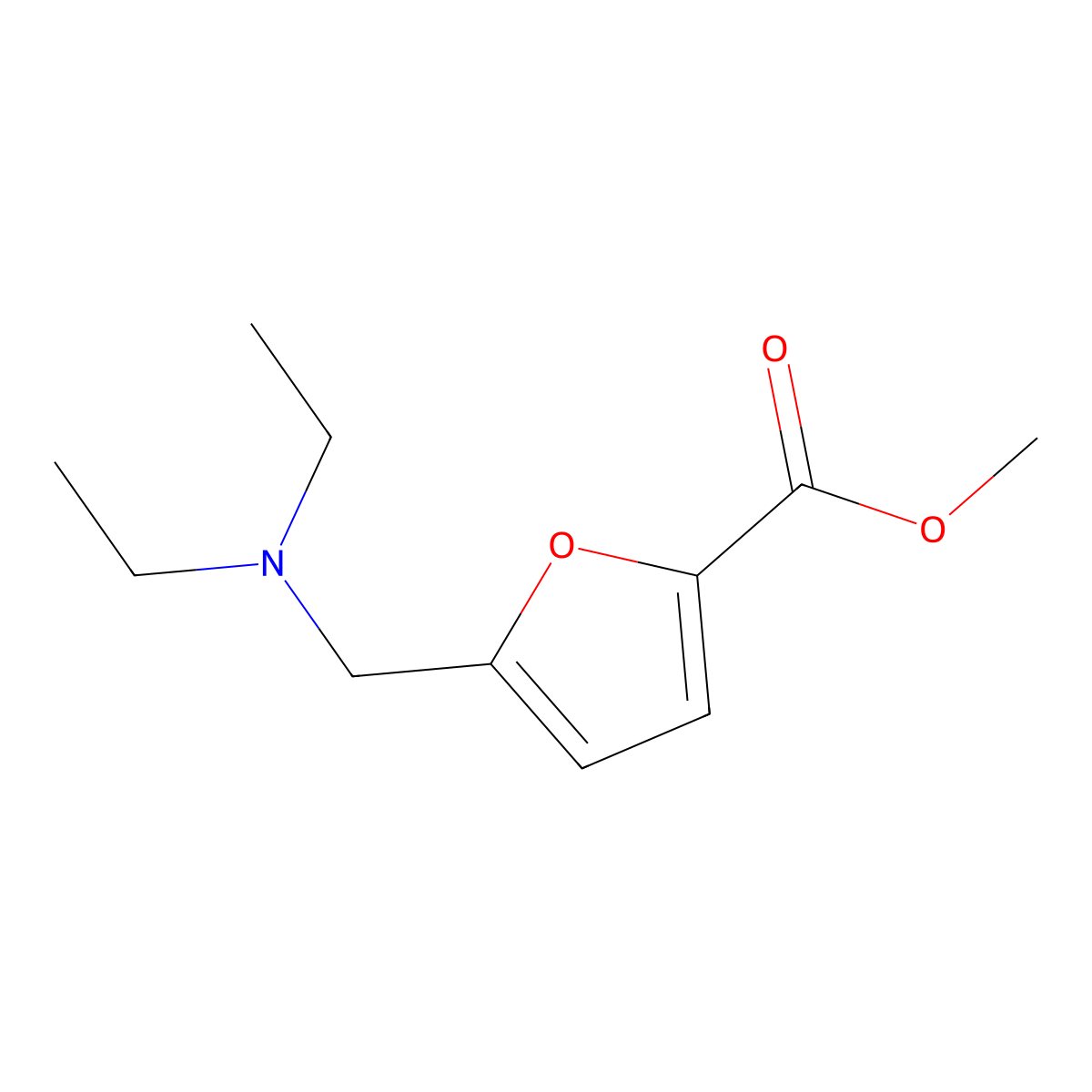 Methyl 5-[(diethylamino)methyl]-2-furoate molecular structure, CAS 24653-40-5