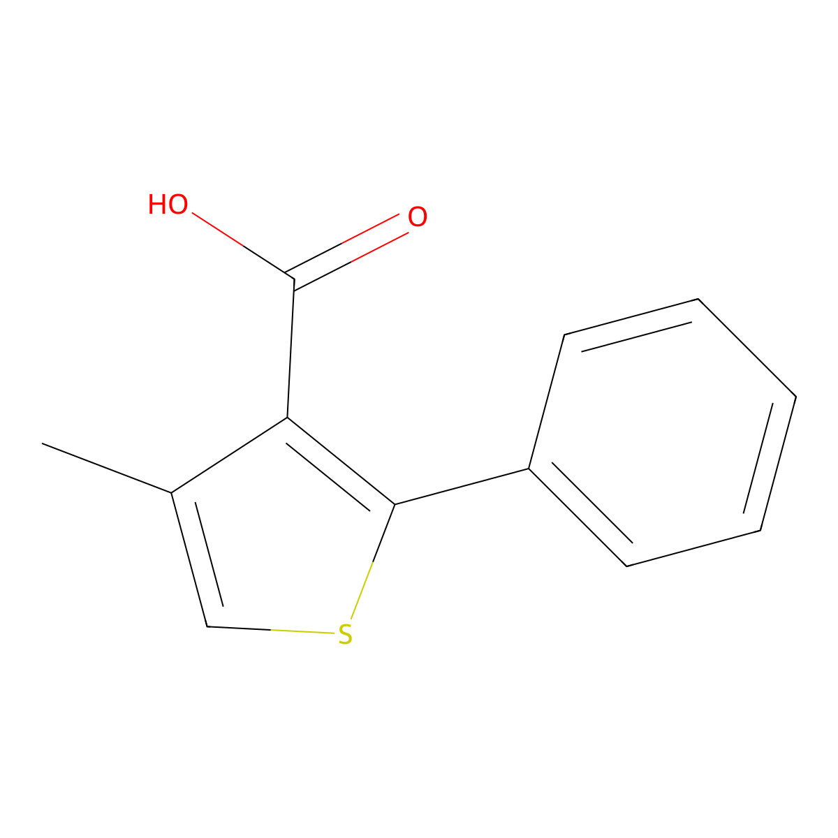4-Methyl-2-phenyl-3-thiophenecarboxylic acid molecular structure, CAS 24653-77-8