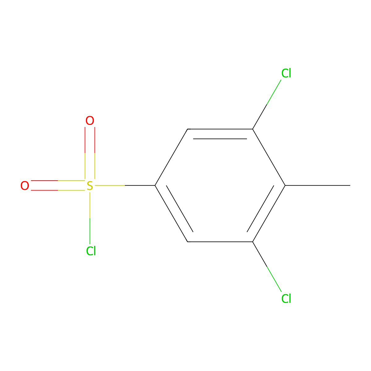 3,5-Dichloro-4-methylbenzene-1-sulfonyl chloride molecular structure, CAS 24653-79-0