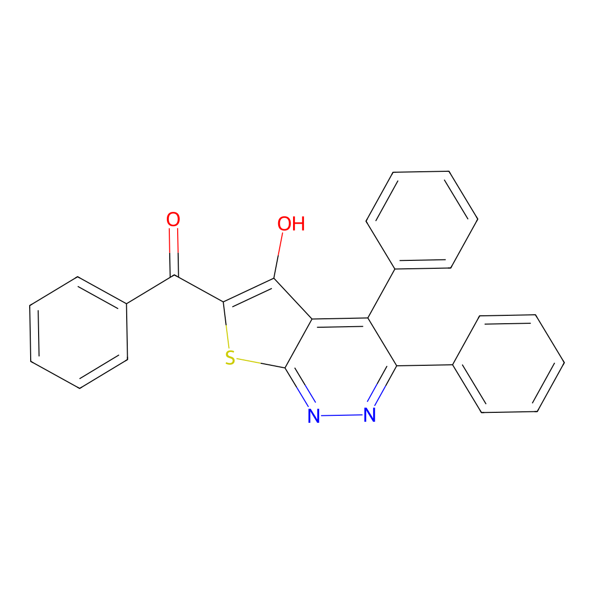 (5-Hydroxy-3,4-diphenylthieno[2,3-c]pyridazin-6-yl)(phenyl)methanone molecular structure, CAS 246537-07-5