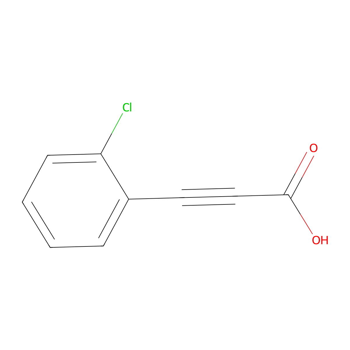 3-(2-Chlorophenyl)-2-propynoic acid molecular structure, CAS 24654-08-8