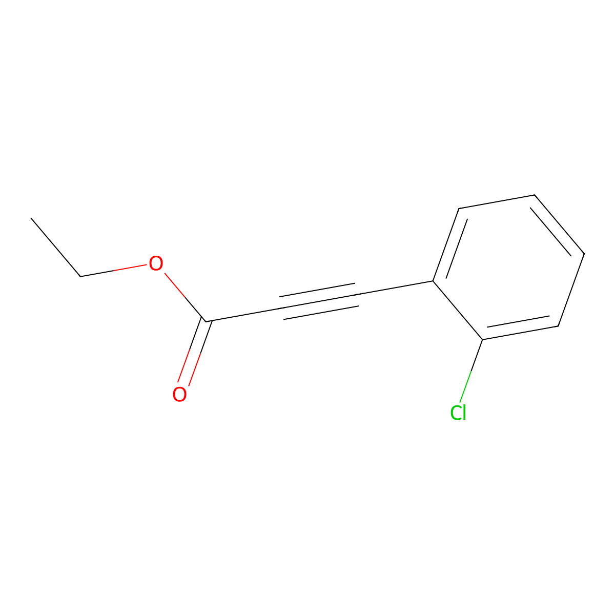 Ethyl 3-(2-chlorophenyl)prop-2-ynoate molecular structure, CAS 24654-09-9