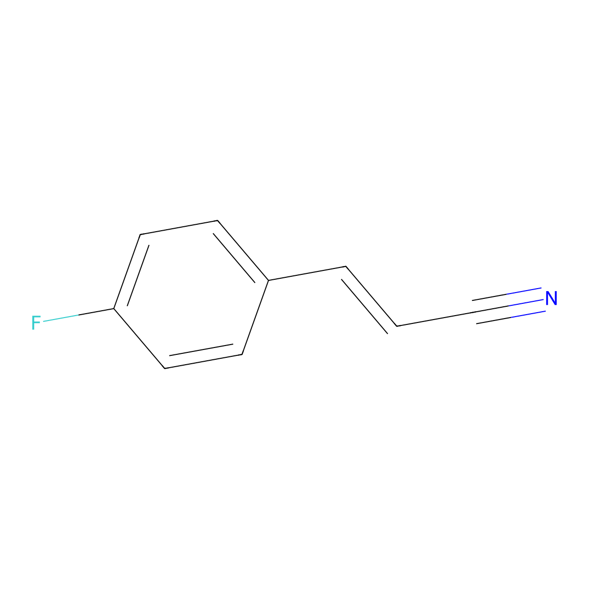 4-Fluorocinnamonitrile molecular structure, CAS 24654-48-6