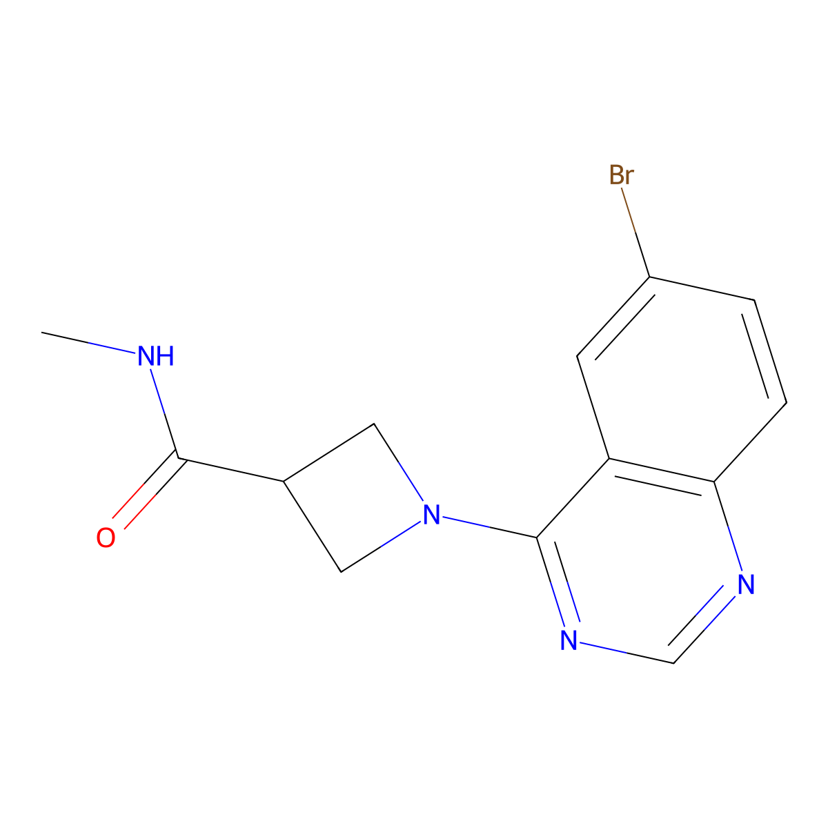 1-(6-bromoquinazolin-4-yl)-N-methylazetidine-3-carboxamide molecular structure, CAS 2465484-88-0