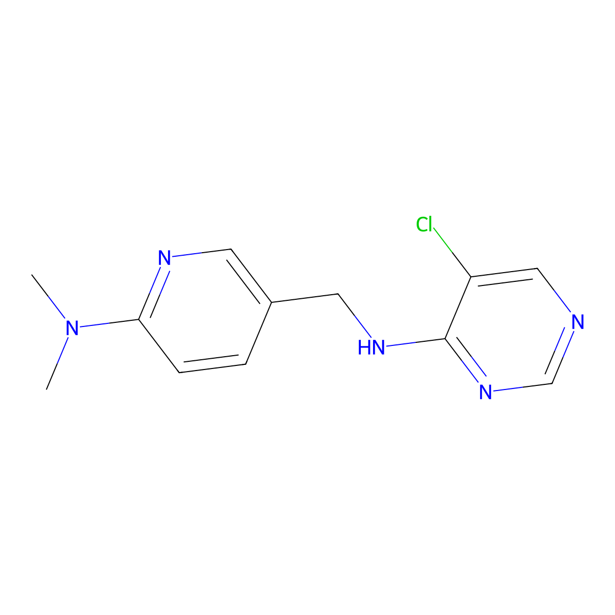 5-chloro-N-{[6-(dimethylamino)pyridin-3-yl]methyl}pyrimidin-4-amine molecular structure, CAS 2465784-39-6
