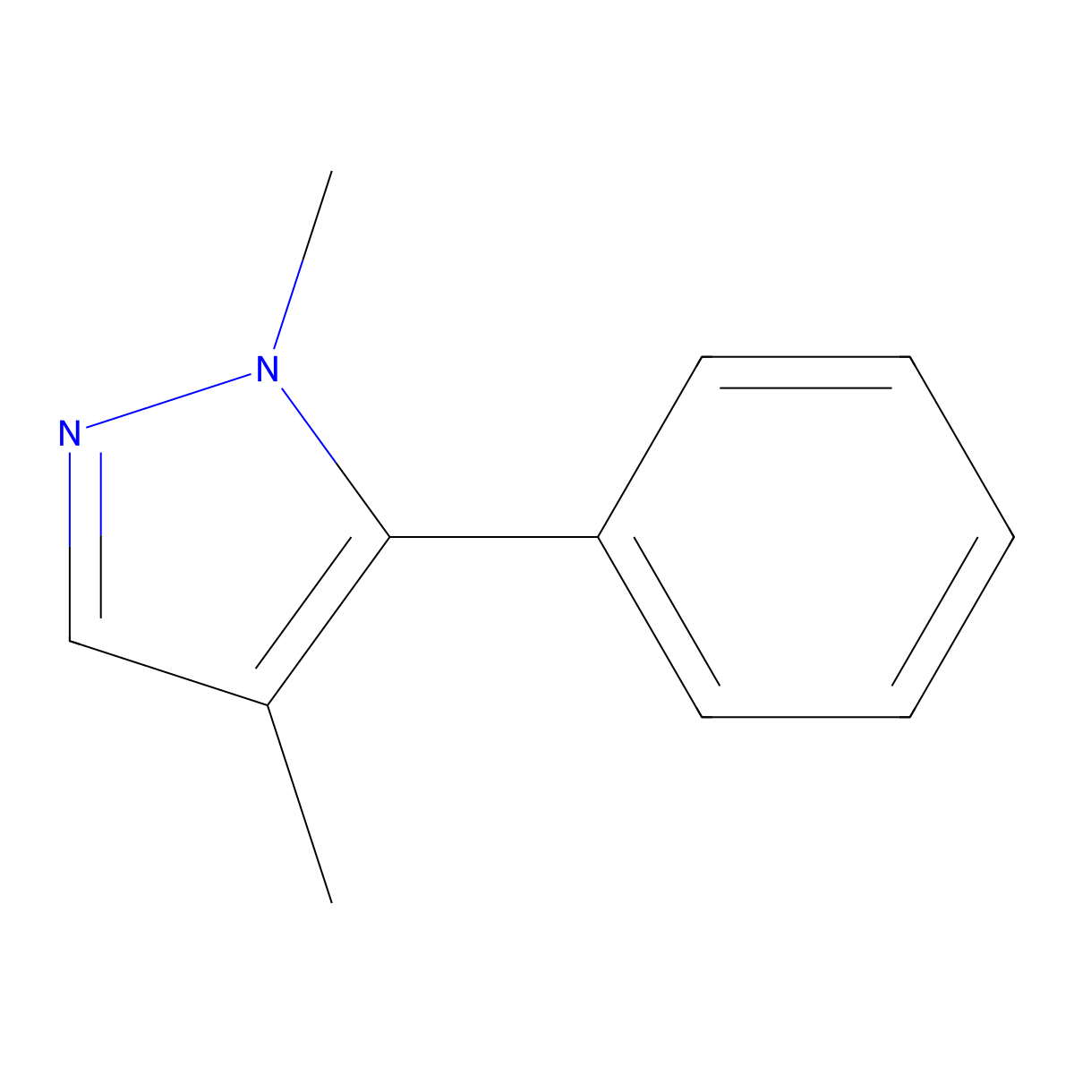 1,4-Dimethyl-5-phenyl-1H-pyrazole molecular structure, CAS 24659-58-3