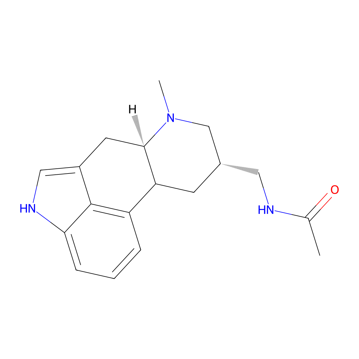 Acetamide, N-((6-methyl-8-beta-ergolinyl)methyl)- molecular structure, CAS 24659-80-1