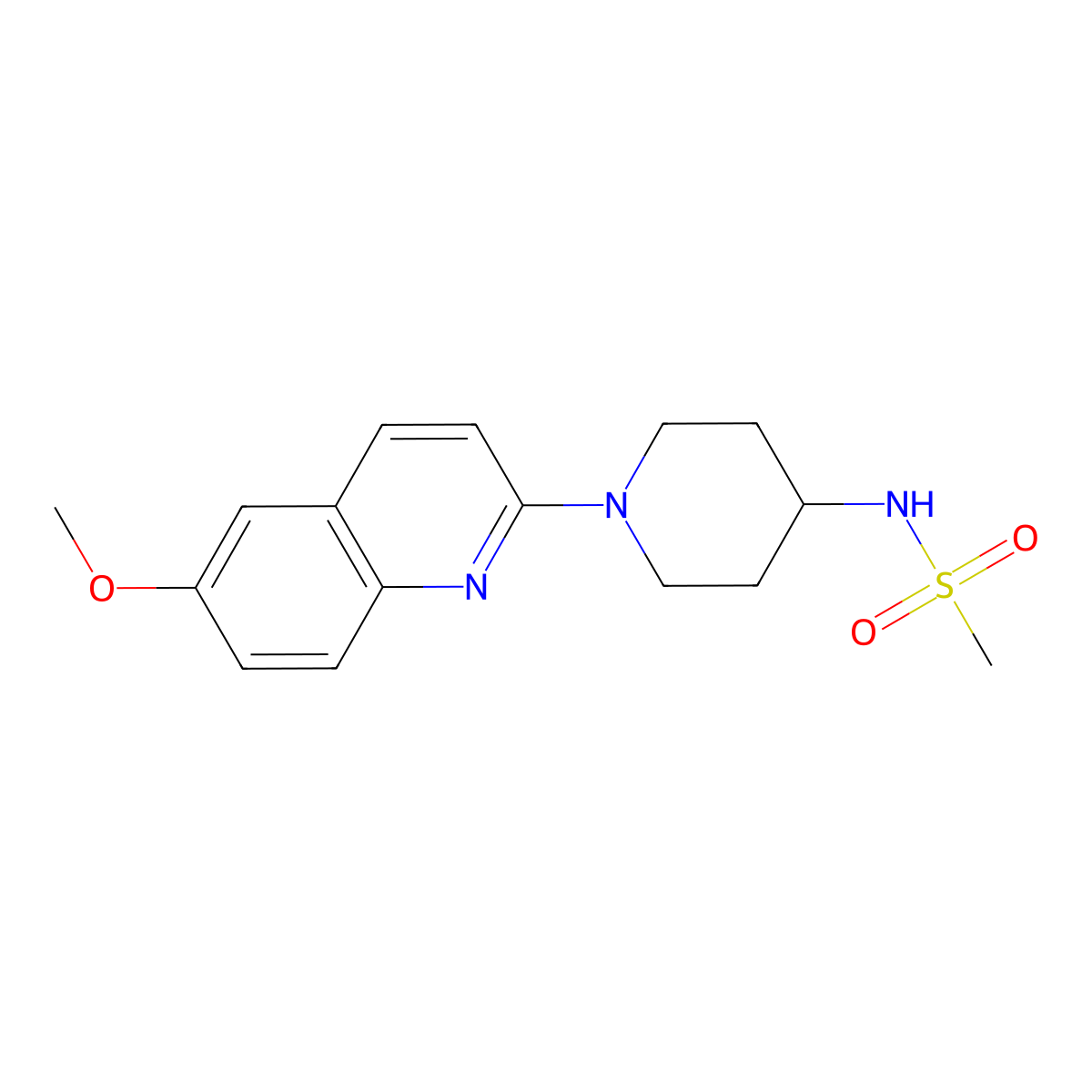 N-[1-(6-methoxyquinolin-2-yl)piperidin-4-yl]methanesulfonamide molecular structure, CAS 2465901-58-8