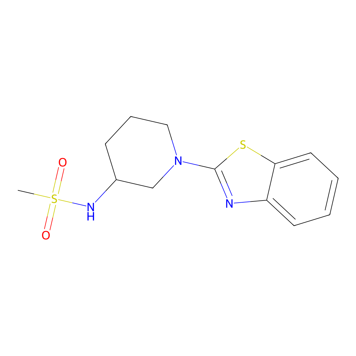 N-[1-(1,3-benzothiazol-2-yl)piperidin-3-yl]methanesulfonamide molecular structure, CAS 2465910-19-2