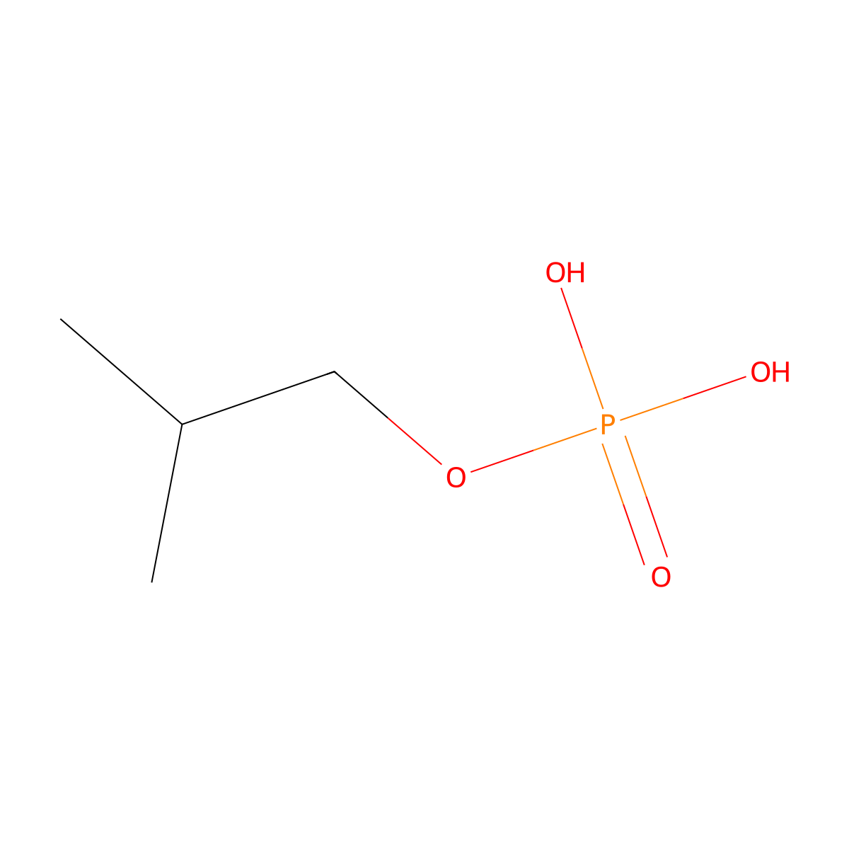 2-Methylpropyl dihydrogen phosphate molecular structure, CAS 2466-73-1