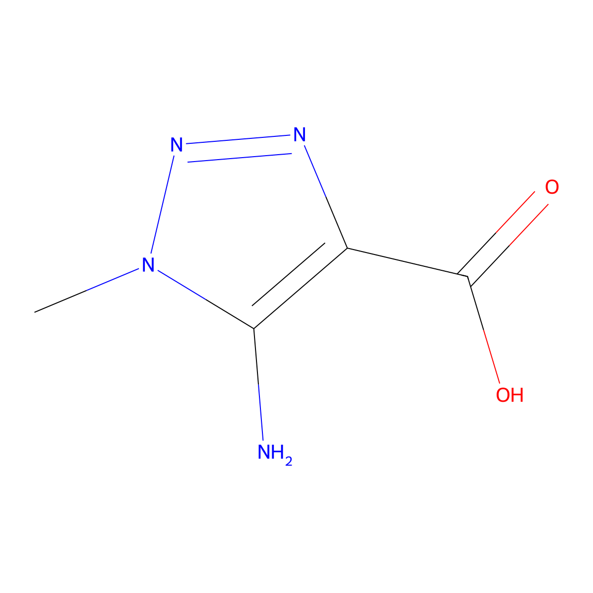 5-Amino-1-methyl-1H-1,2,3-triazole-4-carboxylic acid molecular structure, CAS 24660-65-9