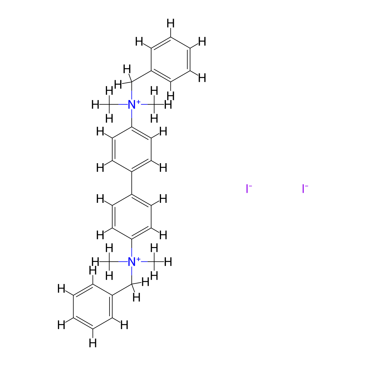 Ammonium, 4,4'-biphenylylenebis(benzyldimethyl-, diiodide molecular structure, CAS 24660-76-2