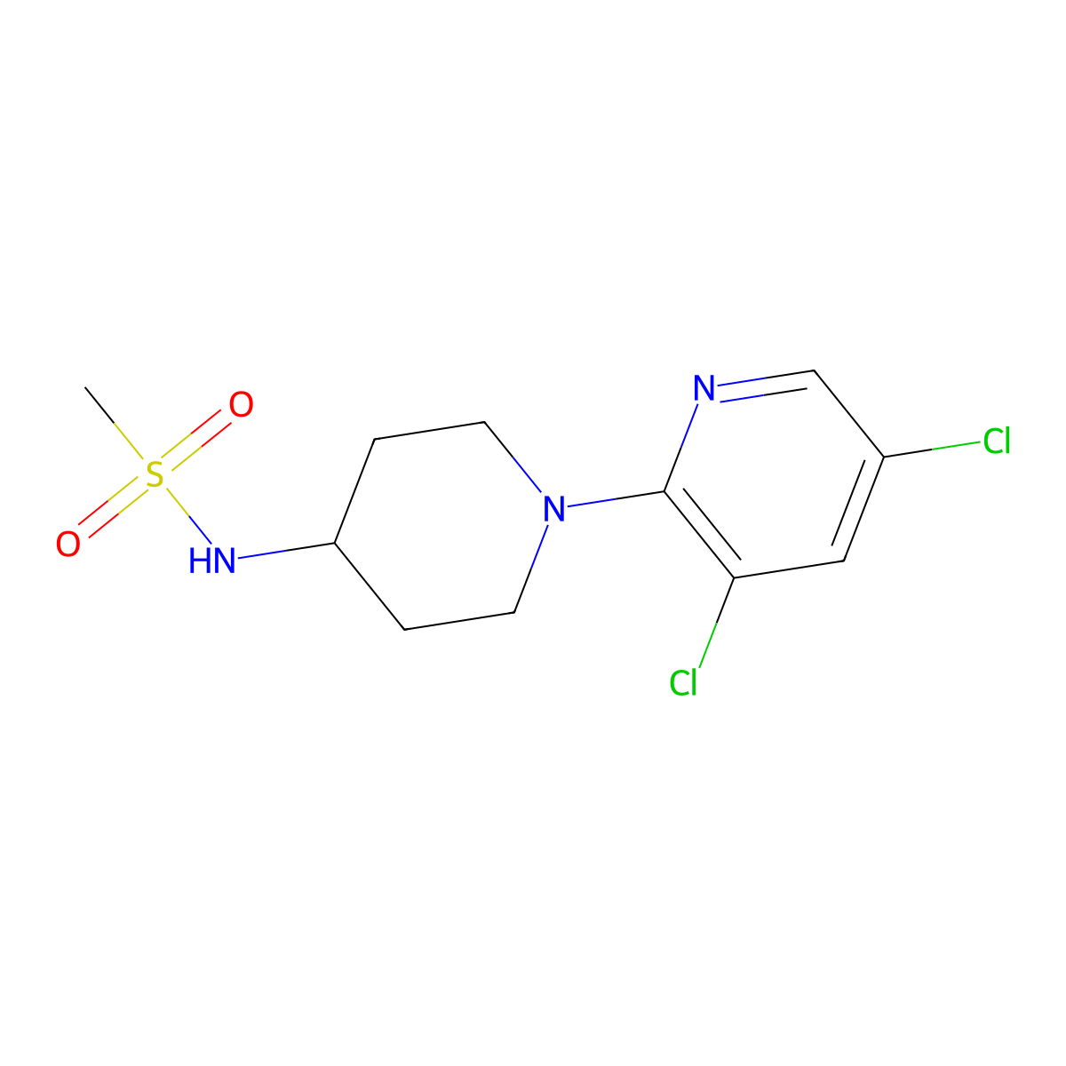 N-[1-(3,5-dichloropyridin-2-yl)piperidin-4-yl]methanesulfonamide molecular structure, CAS 2466320-00-1