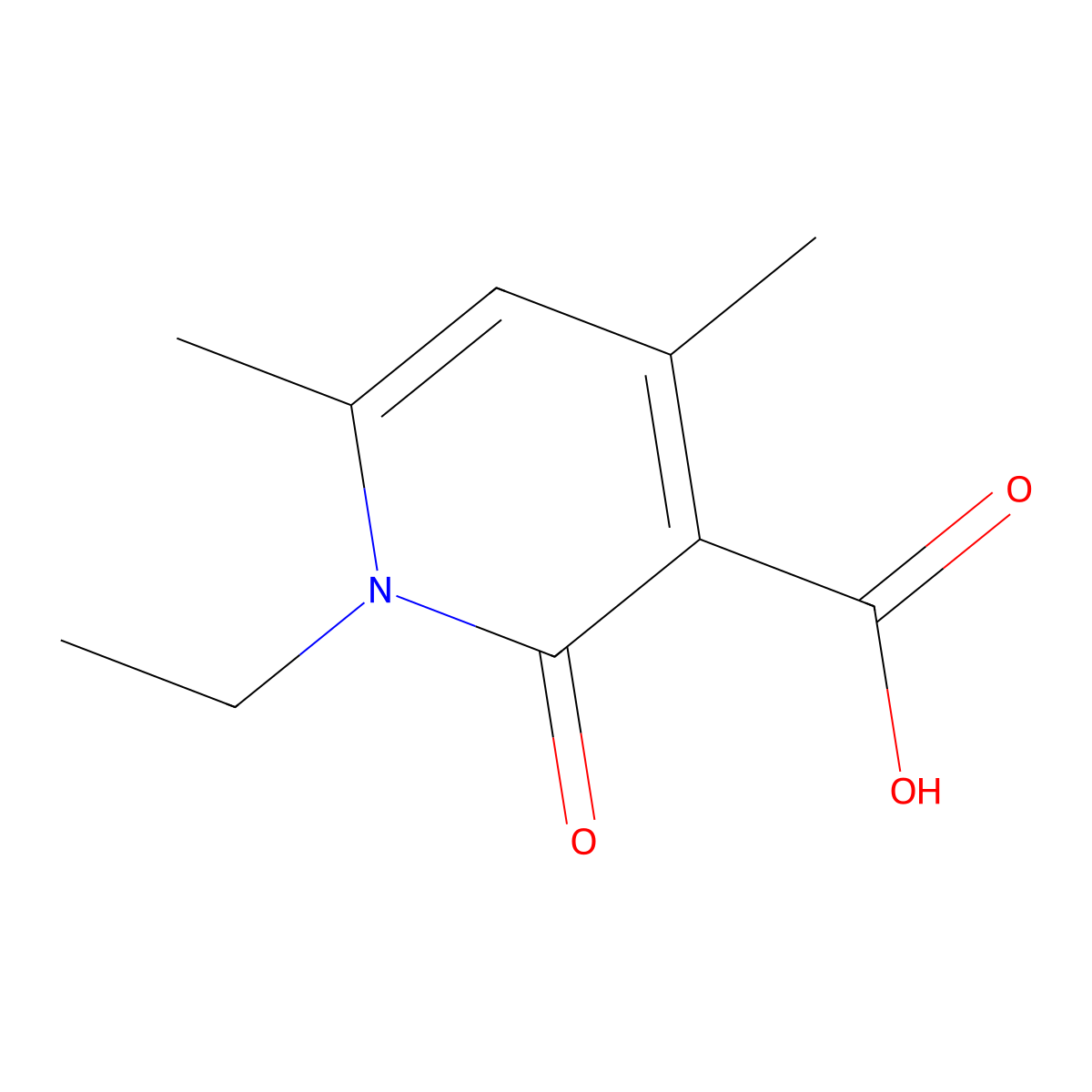 1-Ethyl-4,6-dimethyl-2-oxo-1,2-dihydropyridine-3-carboxylic acid molecular structure, CAS 24667-06-9