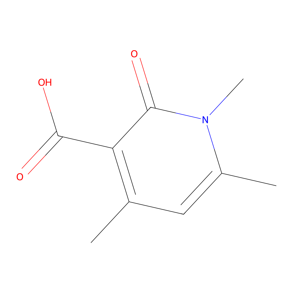 1,4,6-Trimethyl-2-oxo-1,2-dihydropyridine-3-carboxylic acid molecular structure, CAS 24667-08-1