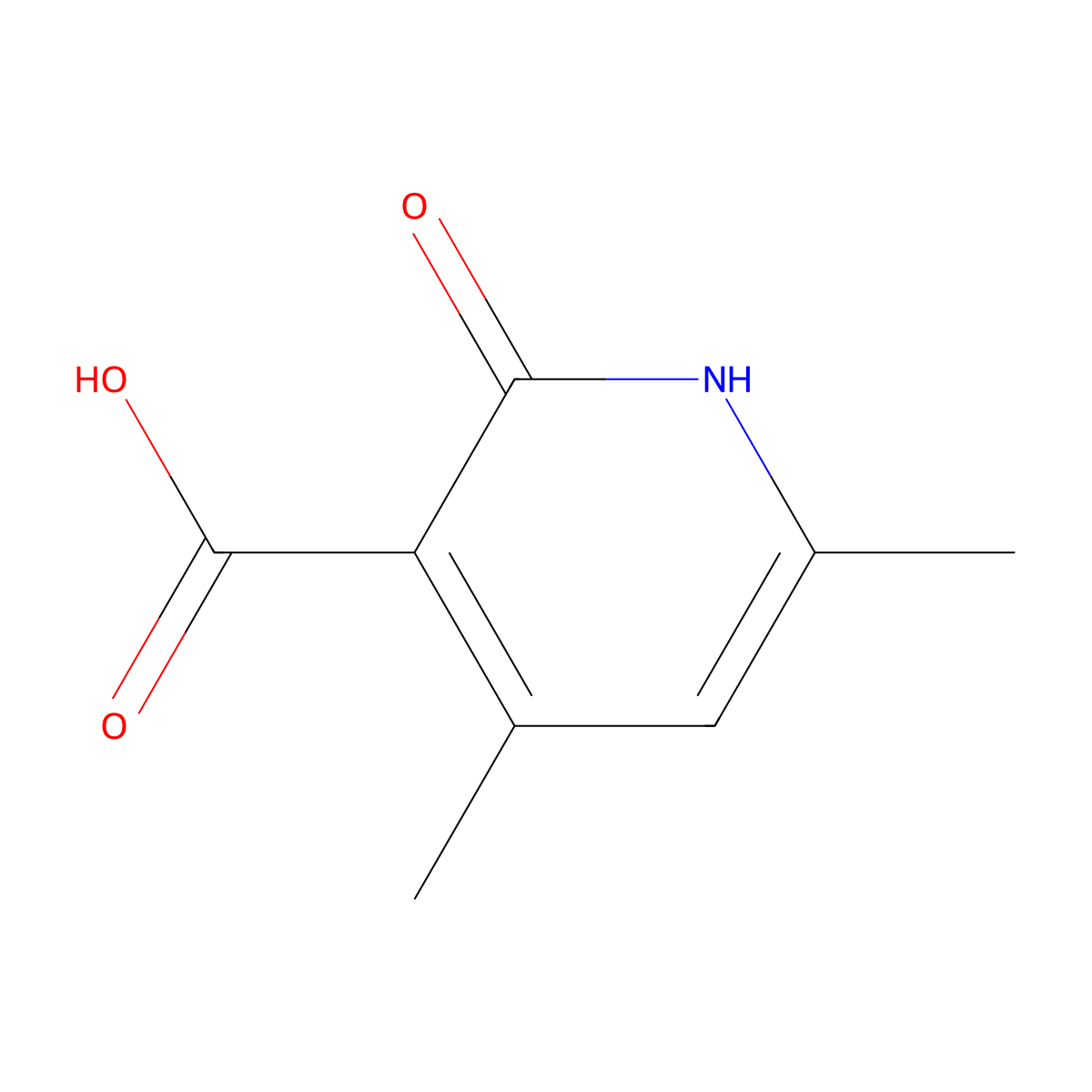 4,6-Dimethyl-2-oxo-1,2-dihydropyridine-3-carboxylic acid molecular structure, CAS 24667-09-2