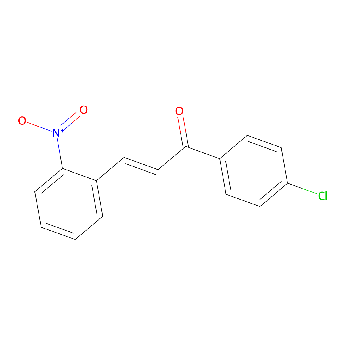 1-(4-Chlorophenyl)-3-(2-nitrophenyl)prop-2-en-1-one molecular structure, CAS 24668-08-4