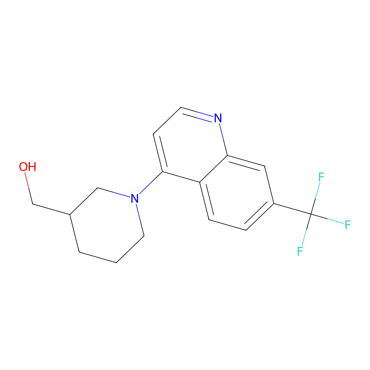 {1-[7-(Trifluoromethyl)quinolin-4-yl]piperidin-3-yl}methanol molecular structure, CAS 2466845-26-9
