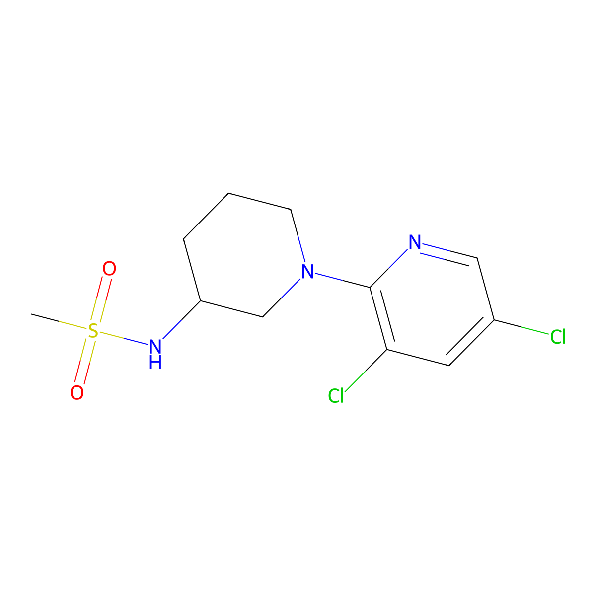 N-[1-(3,5-dichloropyridin-2-yl)piperidin-3-yl]methanesulfonamide molecular structure, CAS 2466970-02-3