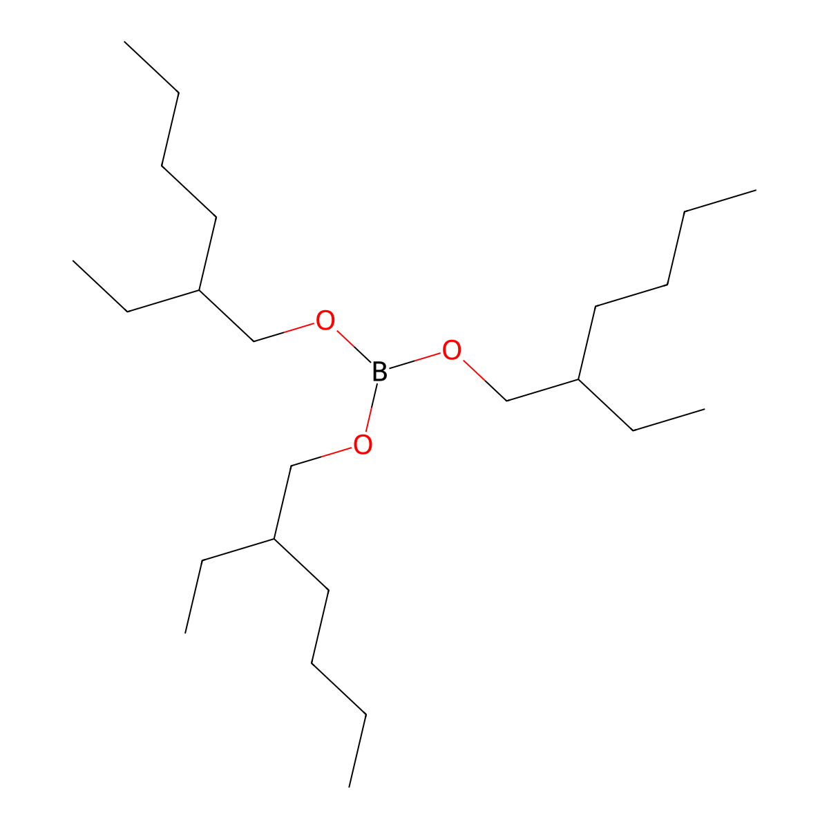 Boric acid, tris(2-ethylhexyl) ester molecular structure, CAS 2467-13-2