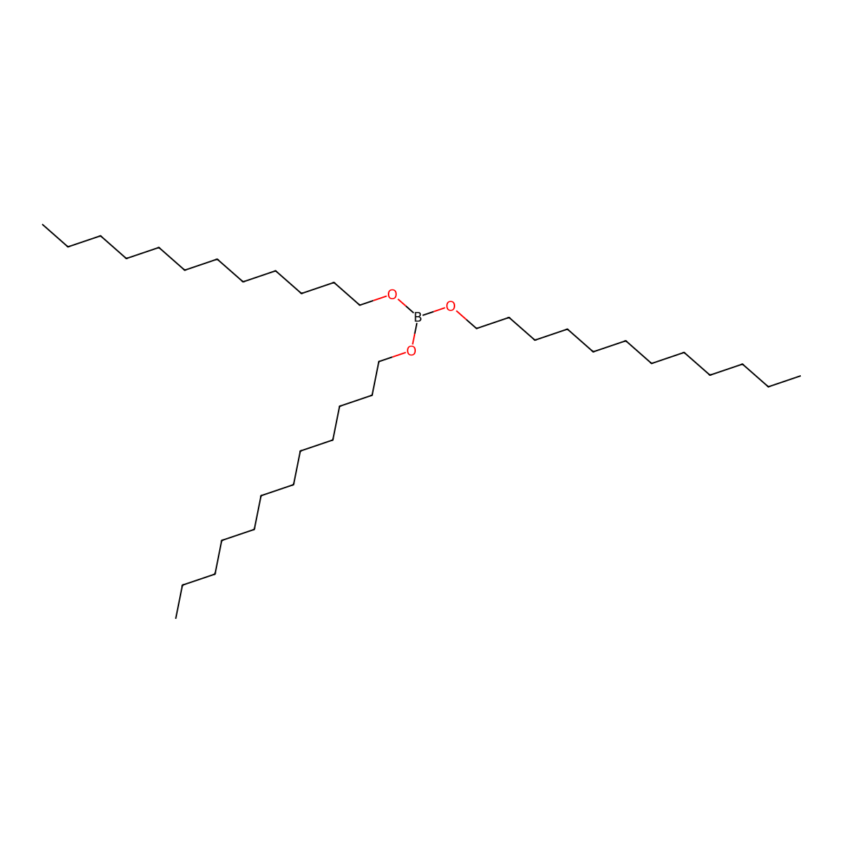 Boric acid (H3BO3) O,O,O-tridodecyl ester molecular structure, CAS 2467-15-4