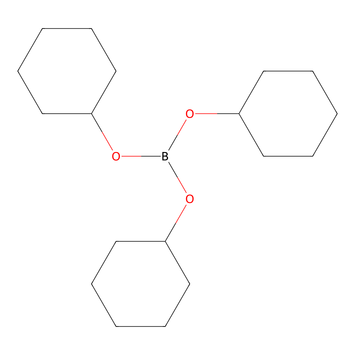 Boric acid (H3BO3), tricyclohexyl ester molecular structure, CAS 2467-16-5