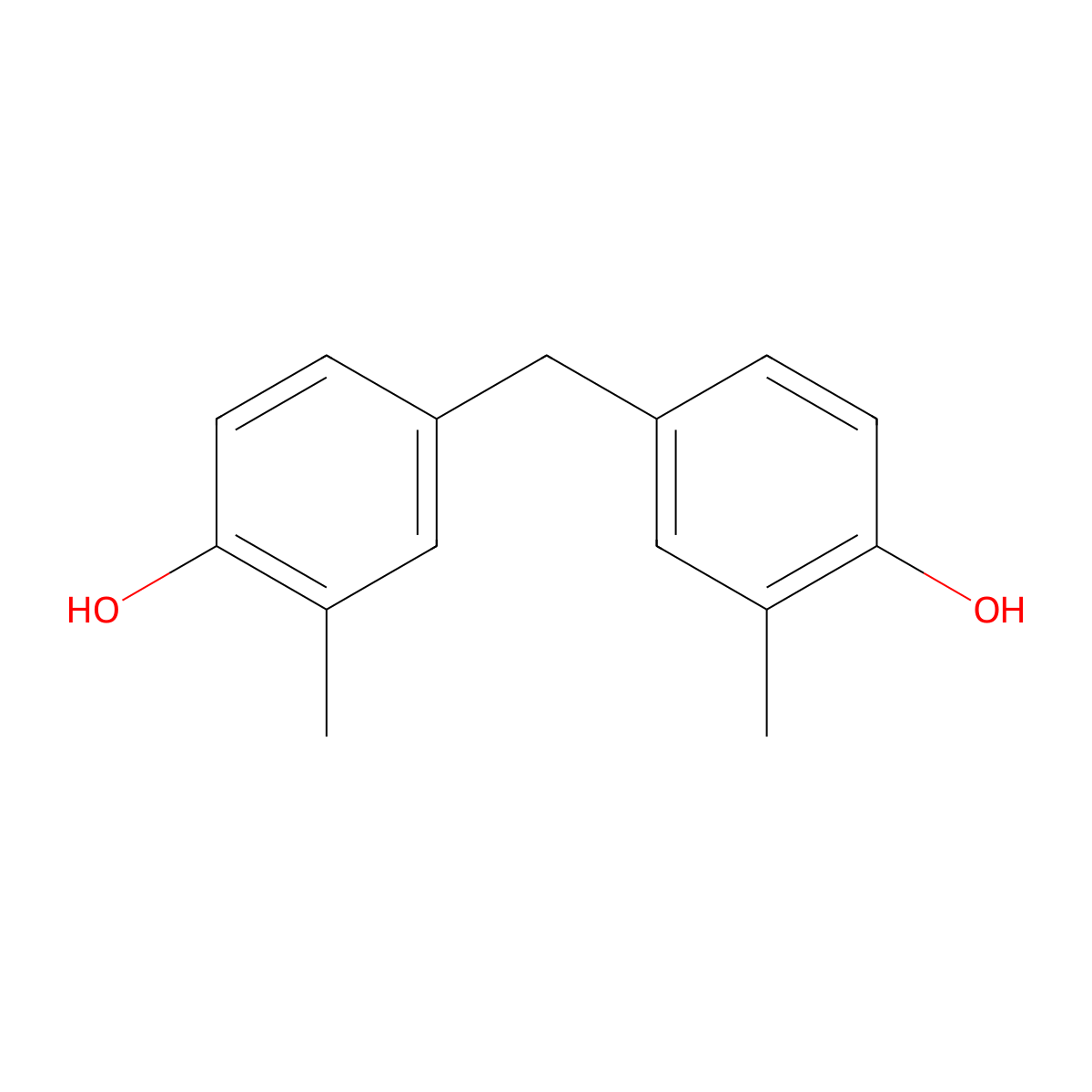 4,4'-Methylenebis(2-methylphenol) molecular structure, CAS 2467-25-6