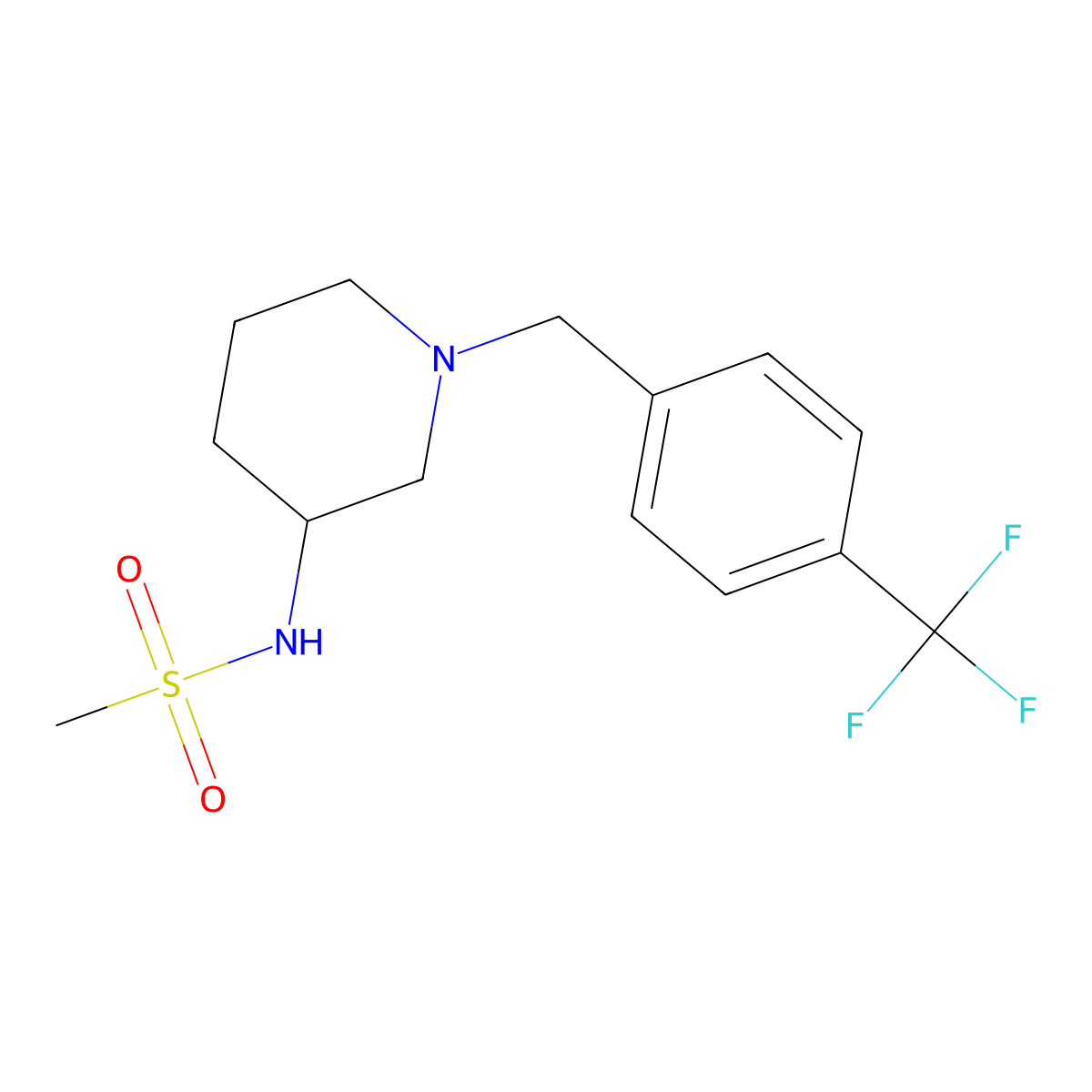 N-(1-{[4-(trifluoromethyl)phenyl]methyl}piperidin-3-yl)methanesulfonamide molecular structure, CAS 2467041-68-3