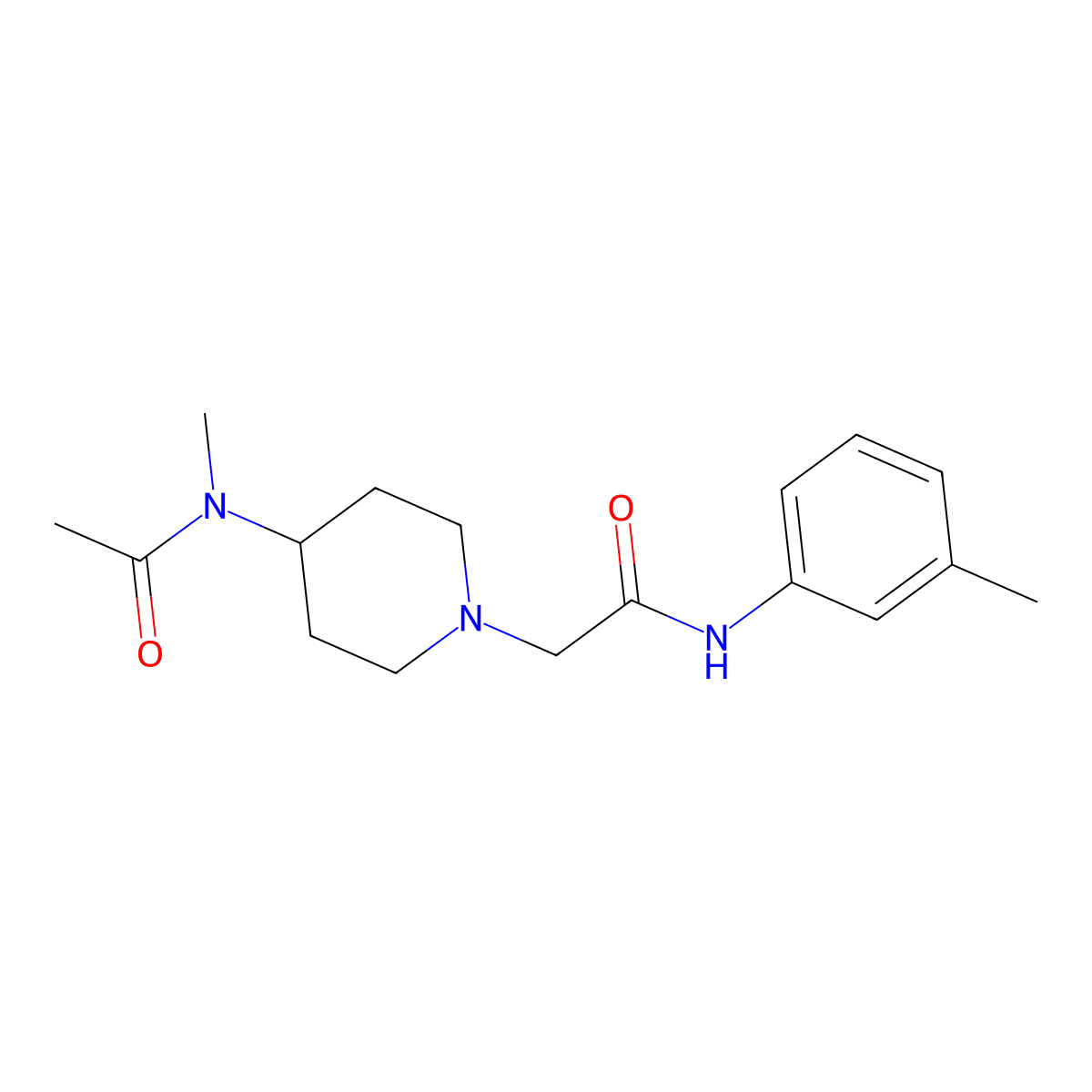 N-methyl-N-(1-{[(3-methylphenyl)carbamoyl]methyl}piperidin-4-yl)acetamide molecular structure, CAS 2467094-17-1
