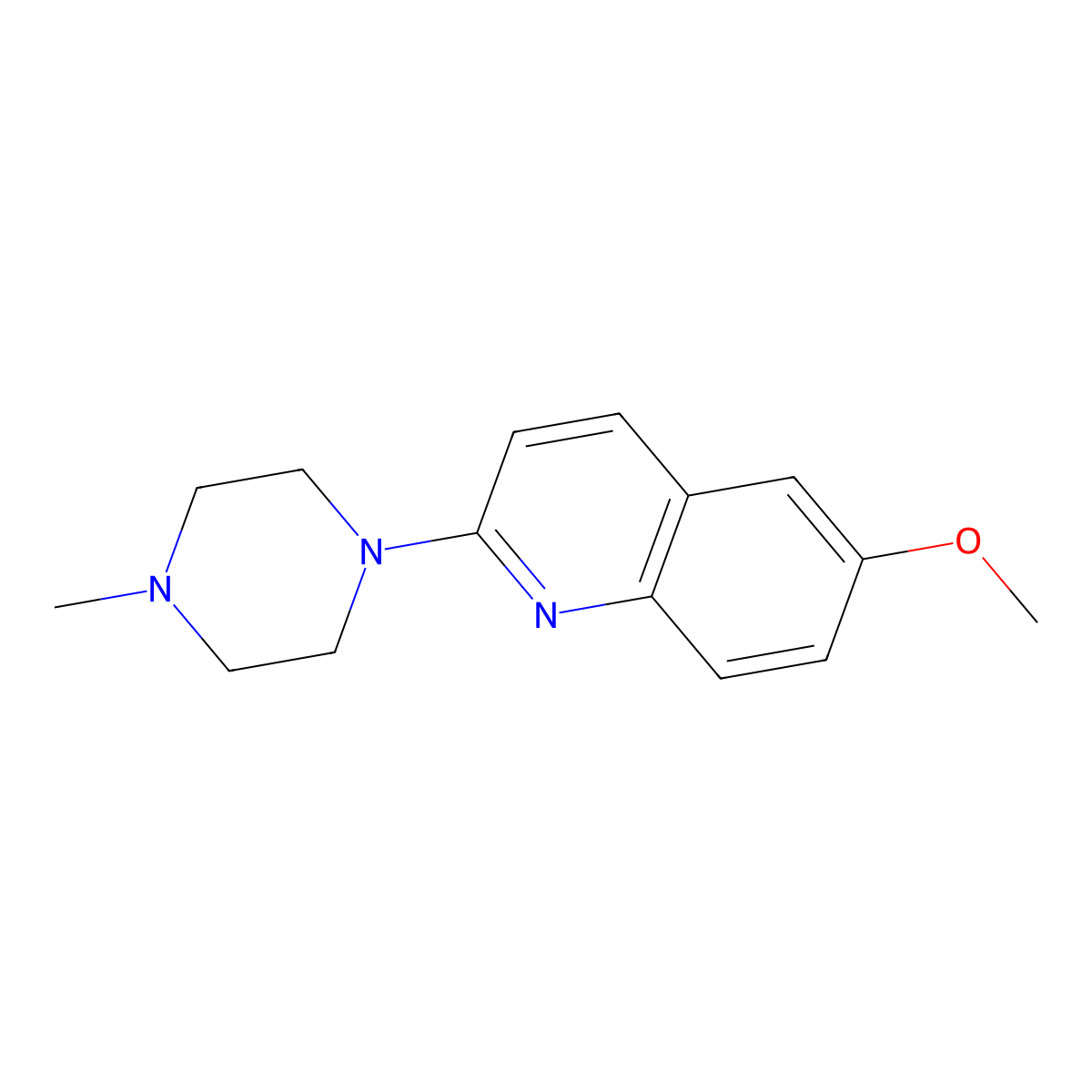 6-Methoxy-2-(4-methylpiperazin-1-yl)quinoline molecular structure, CAS 24672-24-0