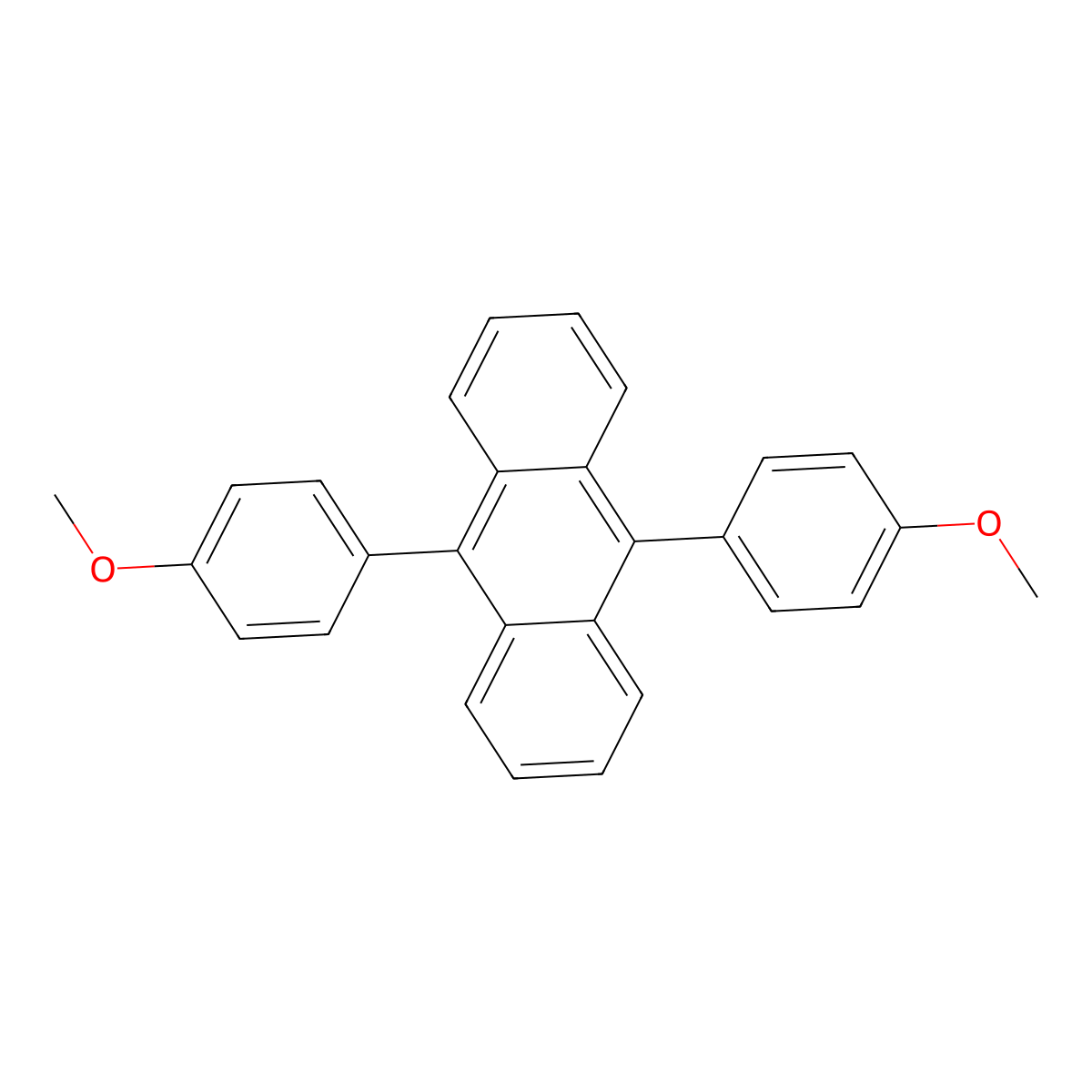9,10-Di-p-anisylanthracene molecular structure, CAS 24672-76-2