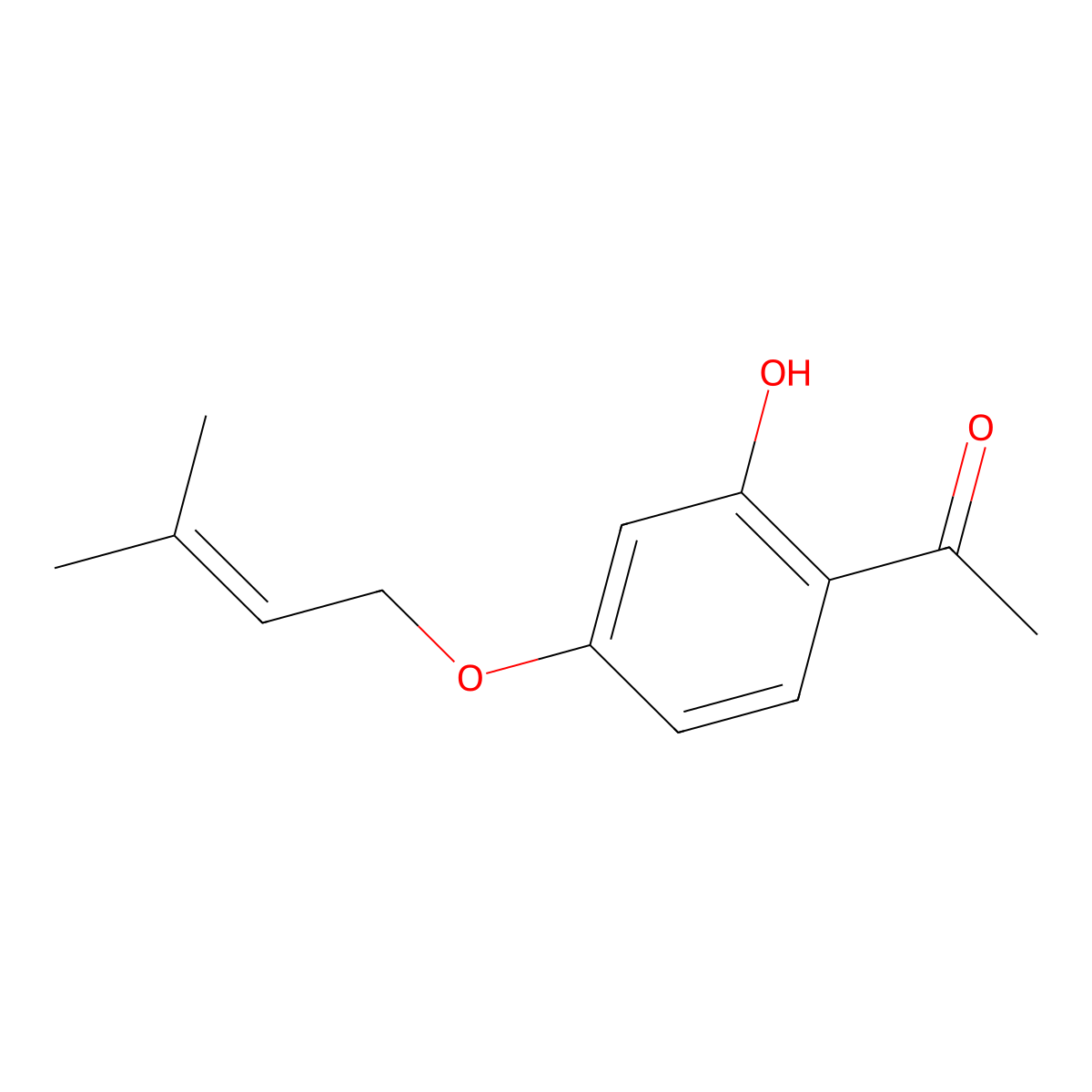 1-(2-Hydroxy-4-((3-methylbut-2-en-1-yl)oxy)phenyl)ethan-1-one molecular structure, CAS 24672-83-1