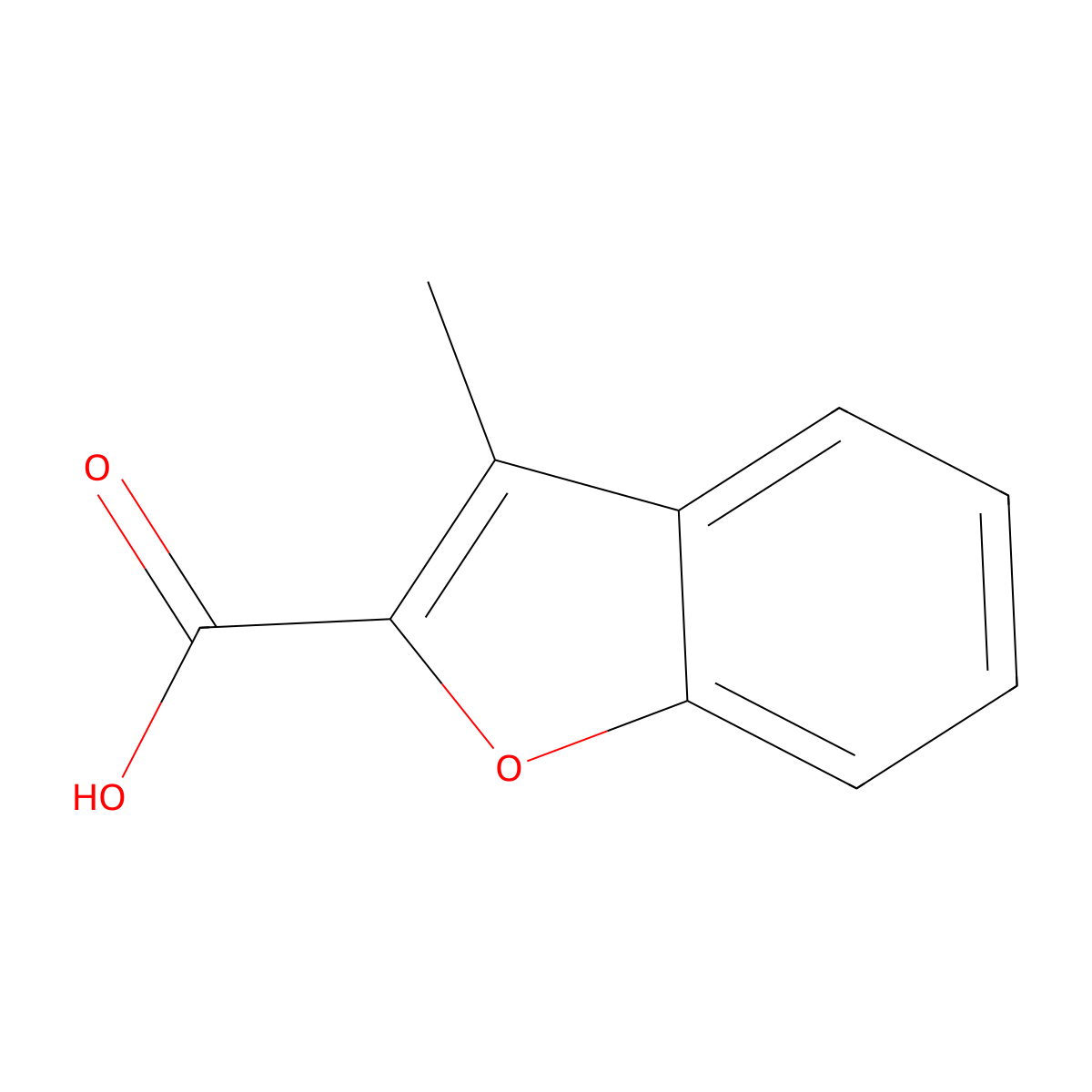 3-Methyl-1-benzofuran-2-carboxylic acid molecular structure, CAS 24673-56-1
