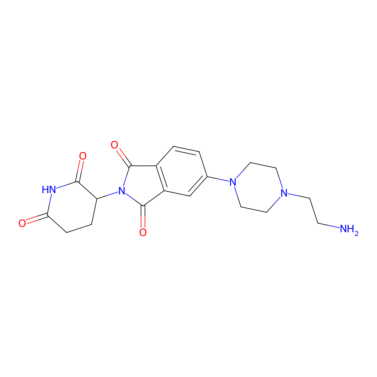 5-[4-(2-aminoethyl)piperazin-1-yl]-2-(2,6-dioxopiperidin-3-yl)-2,3-dihydro-1H-isoindole-1,3-dione molecular structure, CAS 2467423-26-1