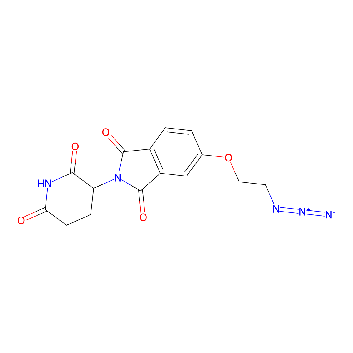 5-(2-azidoethoxy)-2-(2,6-dioxopiperidin-3-yl)-2,3-dihydro-1H-isoindole-1,3-dione molecular structure, CAS 2467425-39-2