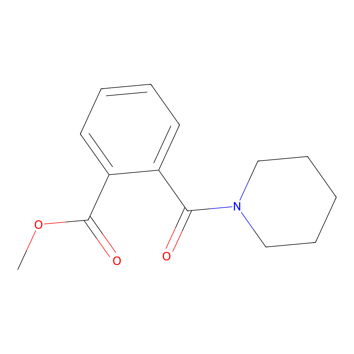 Methyl 2-[(piperidin-1-yl)carbonyl]benzoate molecular structure, CAS 24676-90-2