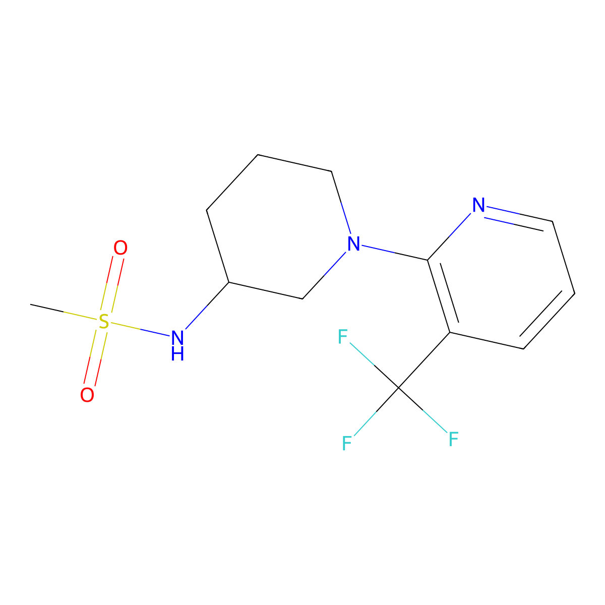 N-{1-[3-(trifluoromethyl)pyridin-2-yl]piperidin-3-yl}methanesulfonamide molecular structure, CAS 2467871-64-1