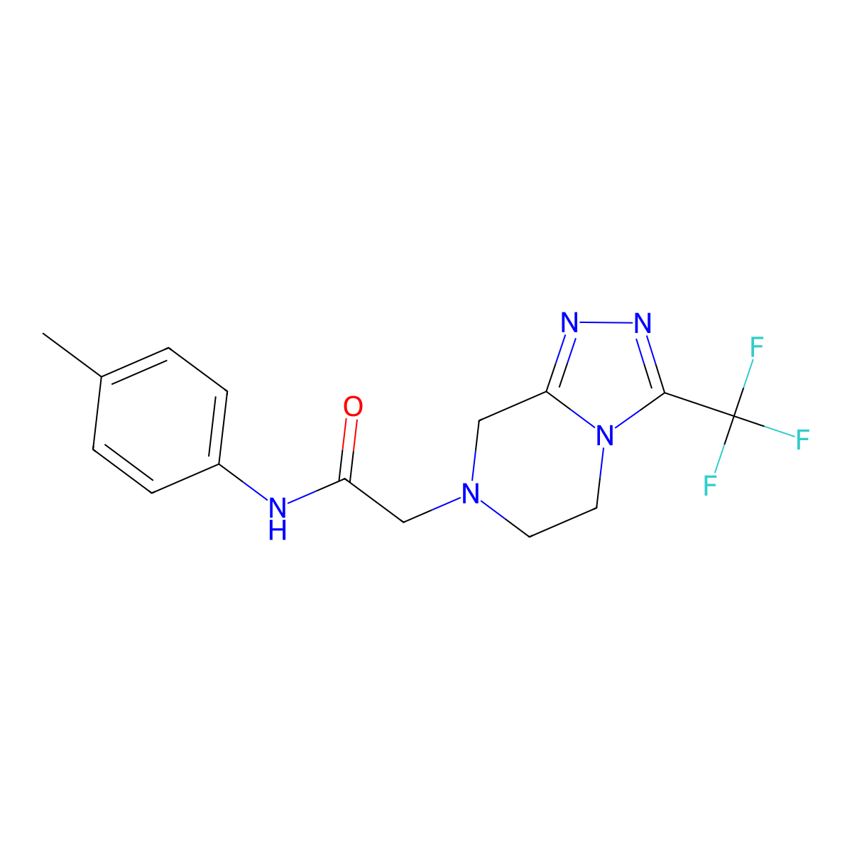 N-(4-methylphenyl)-2-[3-(trifluoromethyl)-5H,6H,7H,8H-[1,2,4]triazolo[4,3-a]pyrazin-7-yl]acetamide molecular structure, CAS 2467895-74-3