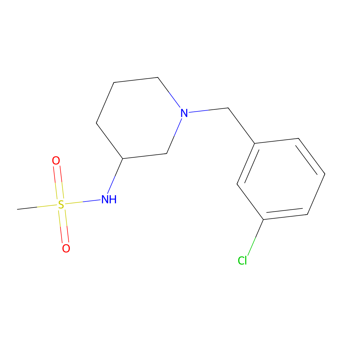 N-{1-[(3-chlorophenyl)methyl]piperidin-3-yl}methanesulfonamide molecular structure, CAS 2467910-71-8