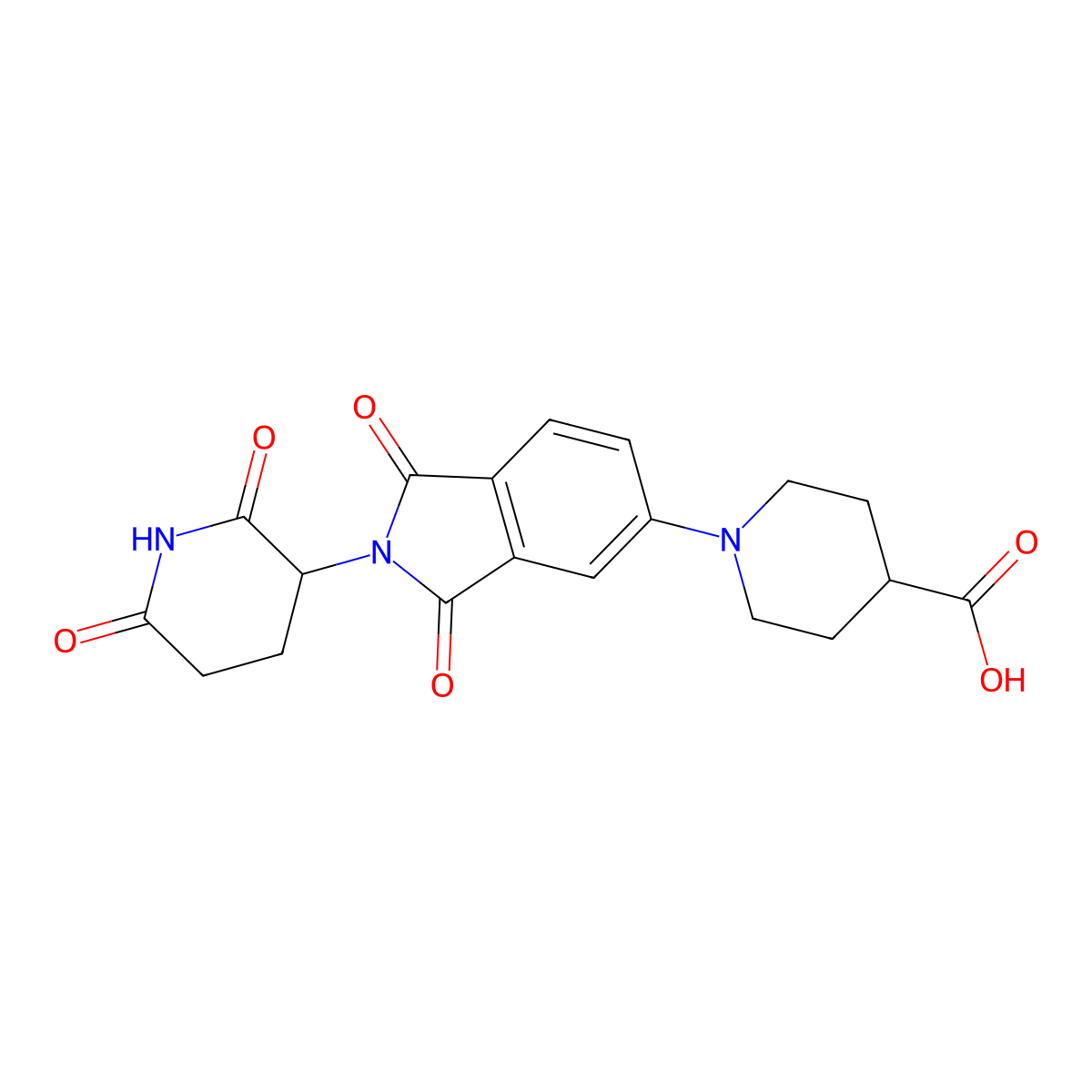 1-(2-(2,6-dioxopiperidin-3-yl)-1,3-dioxo-2,3-dihydro-1H-isoindol-5-yl)piperidine-4-carboxylic acid molecular structure, CAS 2467965-70-2