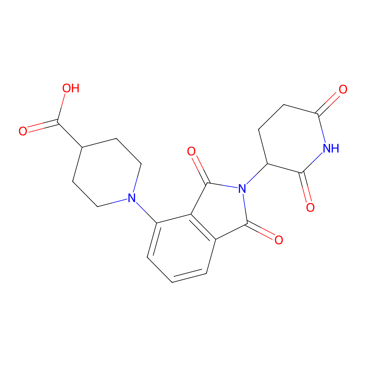 1-(2-(2,6-Dioxopiperidin-3-yl)-1,3-dioxoisoindolin-4-yl)piperidine-4-carboxylic acid molecular structure, CAS 2467965-75-7
