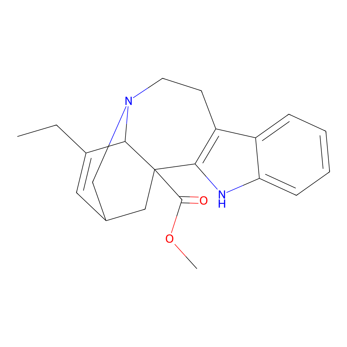 (+)-Catharanthine molecular structure, CAS 2468-21-5