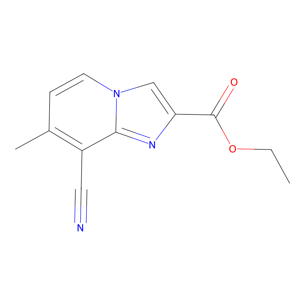 Ethyl 8-cyano-7-methylimidazo[1,2-a]pyridine-2-carboxylate molecular structure, CAS 2468009-71-2