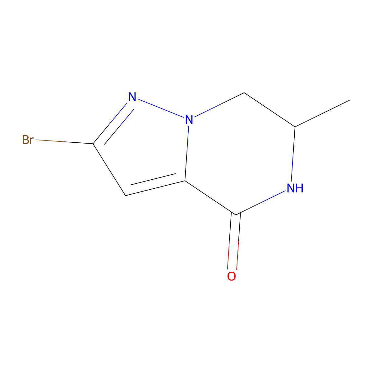 2-bromo-6-methyl-6,7-dihydro-5H-pyrazolo[1,5-a]pyrazin-4-one molecular structure, CAS 2468022-90-2
