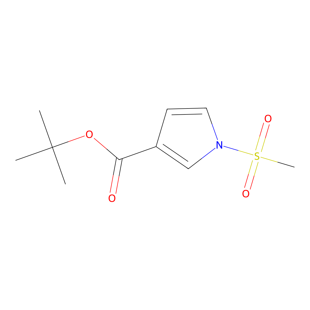 Tert-butyl 1-methanesulfonyl-1H-pyrrole-3-carboxylate molecular structure, CAS 2468046-46-8